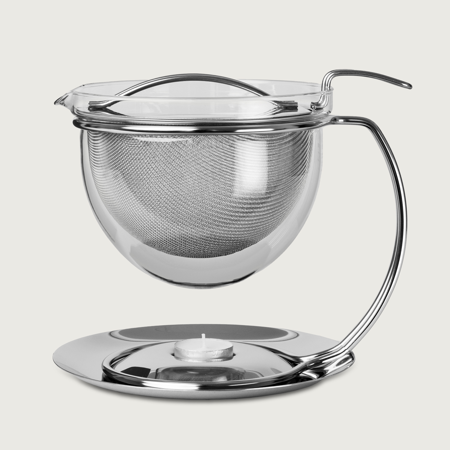 Mono Filio Teekanne 1,5l mit integriertem Stövchen – Mono Bestecke